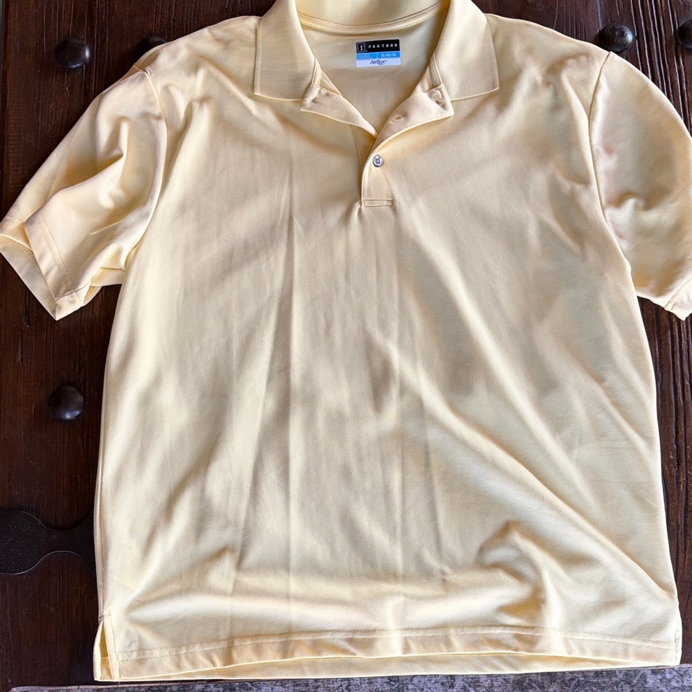 Pga Tour Light Yellow Polo Shirt